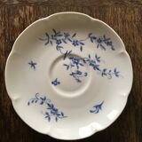Cup and saucer Haviland Limoges blue and white porcelain