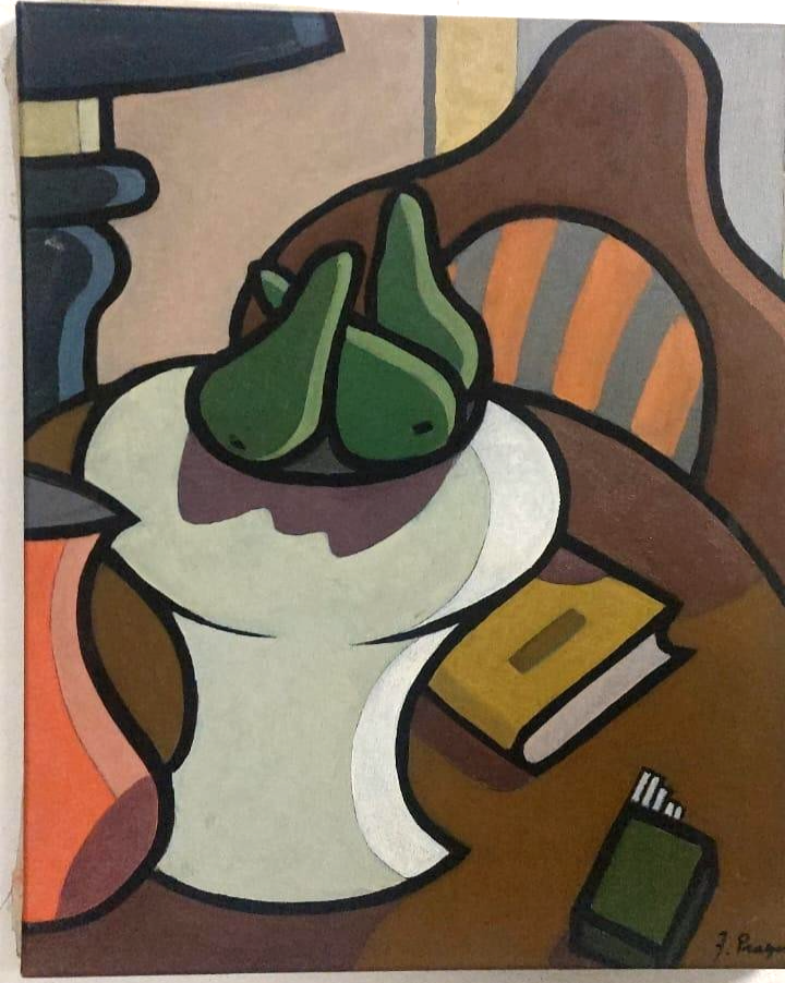 Oil painting still life Franco Prayer (1924) 60x50 cm