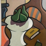 Oil painting still life Franco Prayer (1924) 60x50 cm