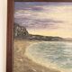 Oil painting knife beach sea sunset cliff signed canda