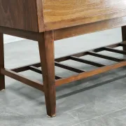 1960s Danish Modern Beech Wood Bar Cabinet with Tambour Door