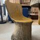 Garden furniture in concrete imitation faux wood