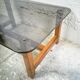 Table basse bois et verre fumé