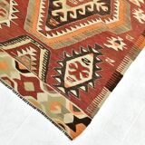 Red Brown Tribal Turkish Kilim Rug 146x292Cm SK 35174