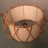 Suspension en rotin vintage