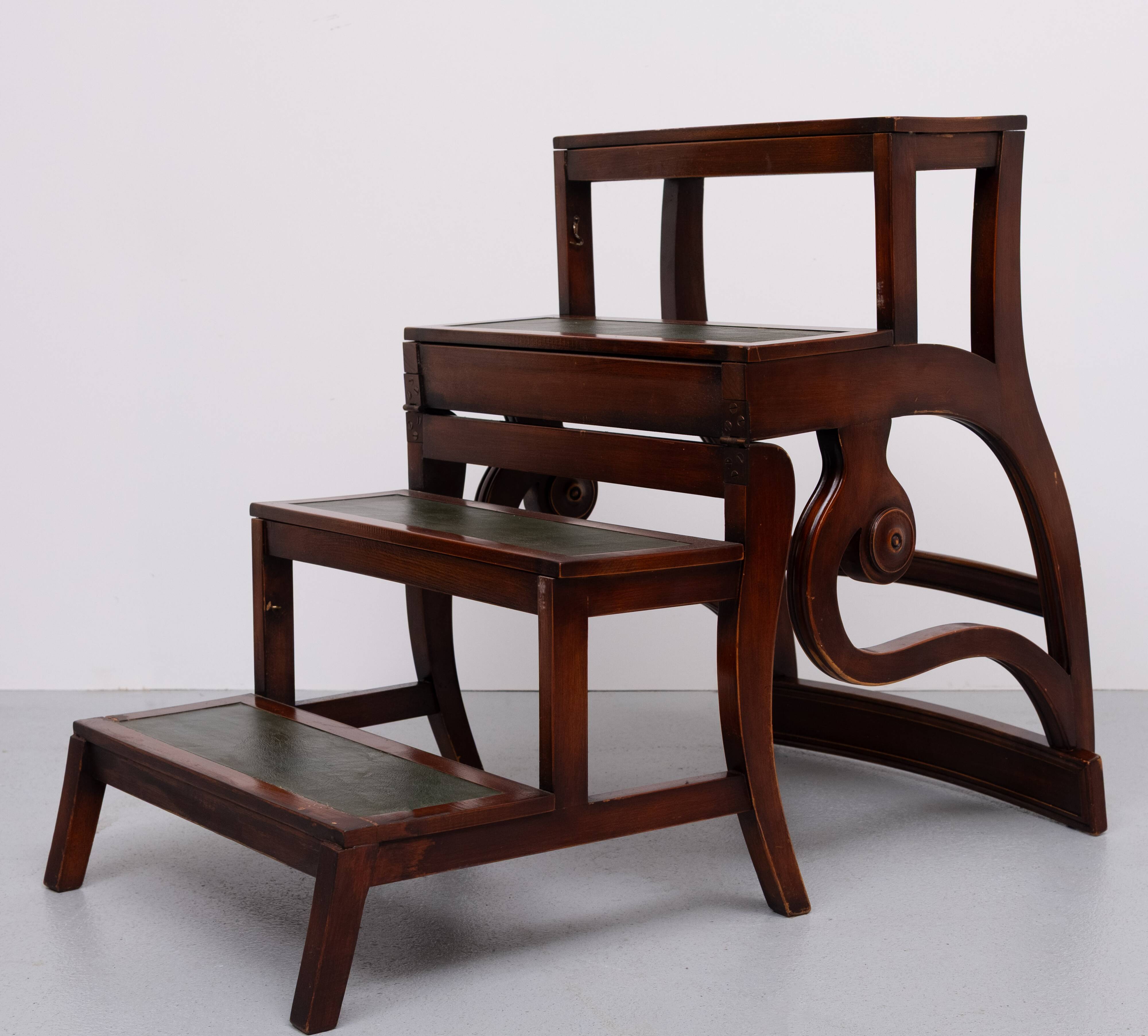 A Regency style Mahogany library chair /steps. England