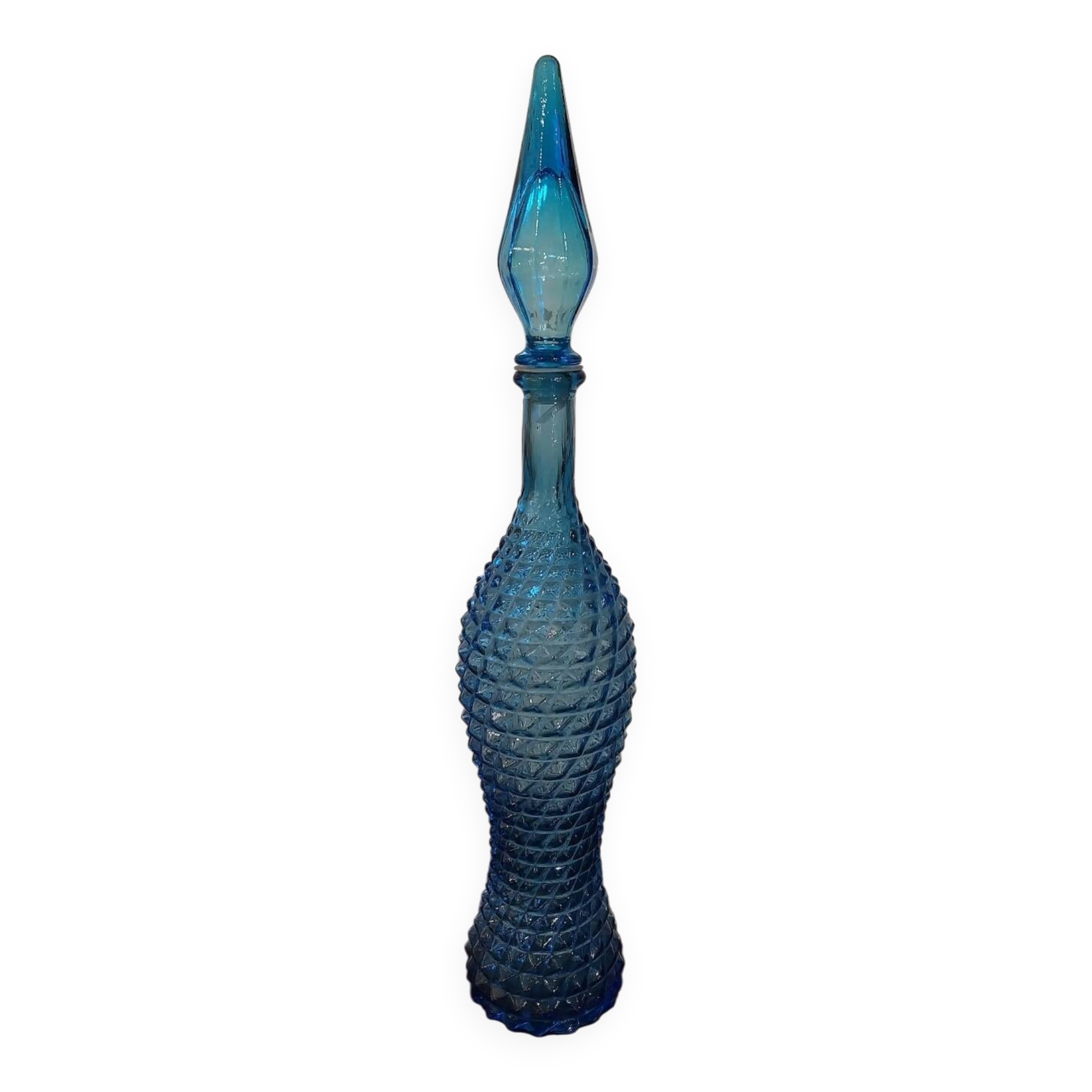 Blue glass carafe