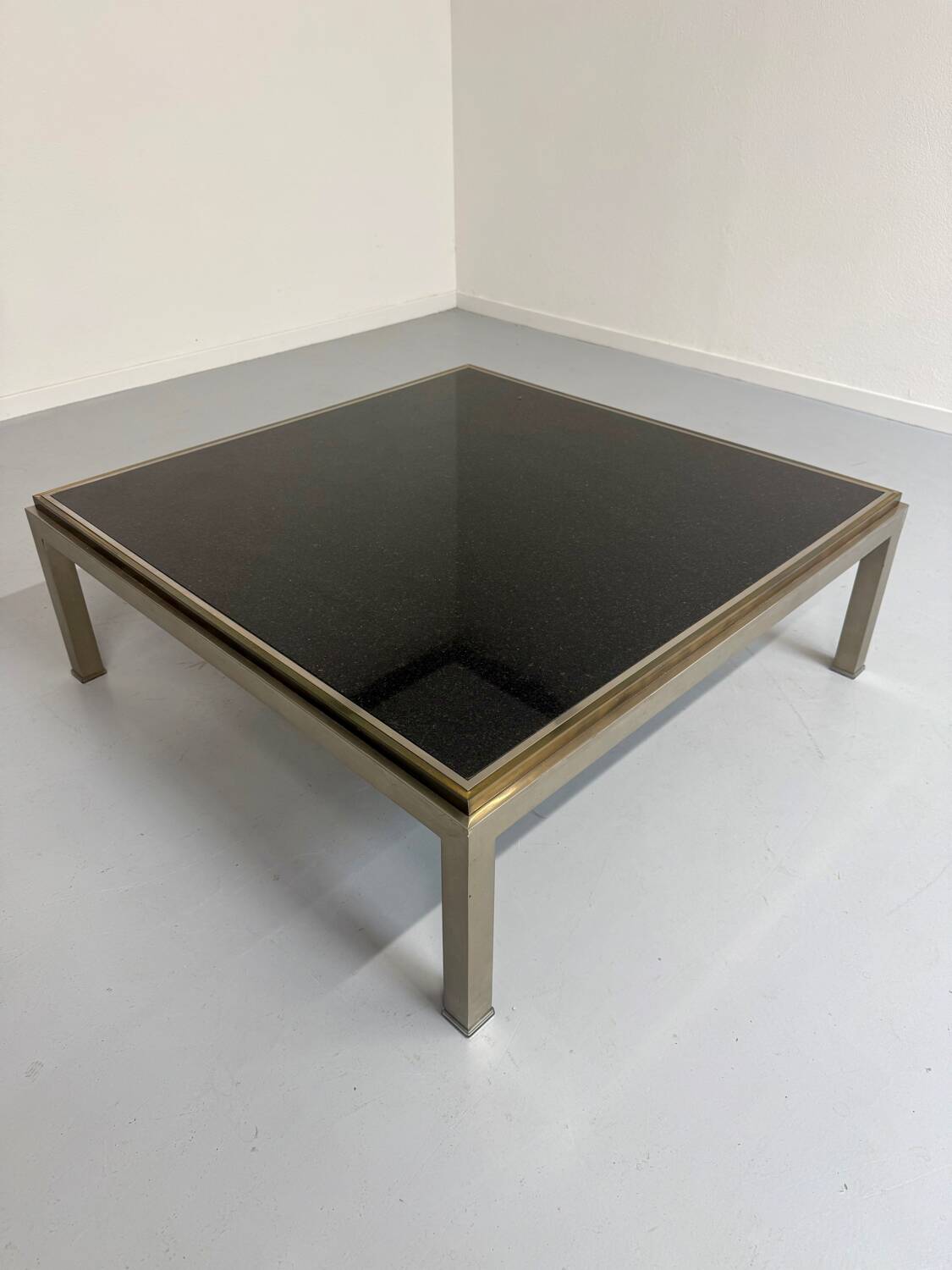 Large Jansen style marble and brass coffee table, , 1970s vintage