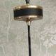 Vintage push-button ashtray from the 70s – Black and brass – With shelf