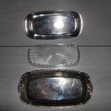 Beurrier en méal argenté couvercle décoré
