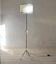 Lampadaire tripode vintage metal noir et boule laiton
