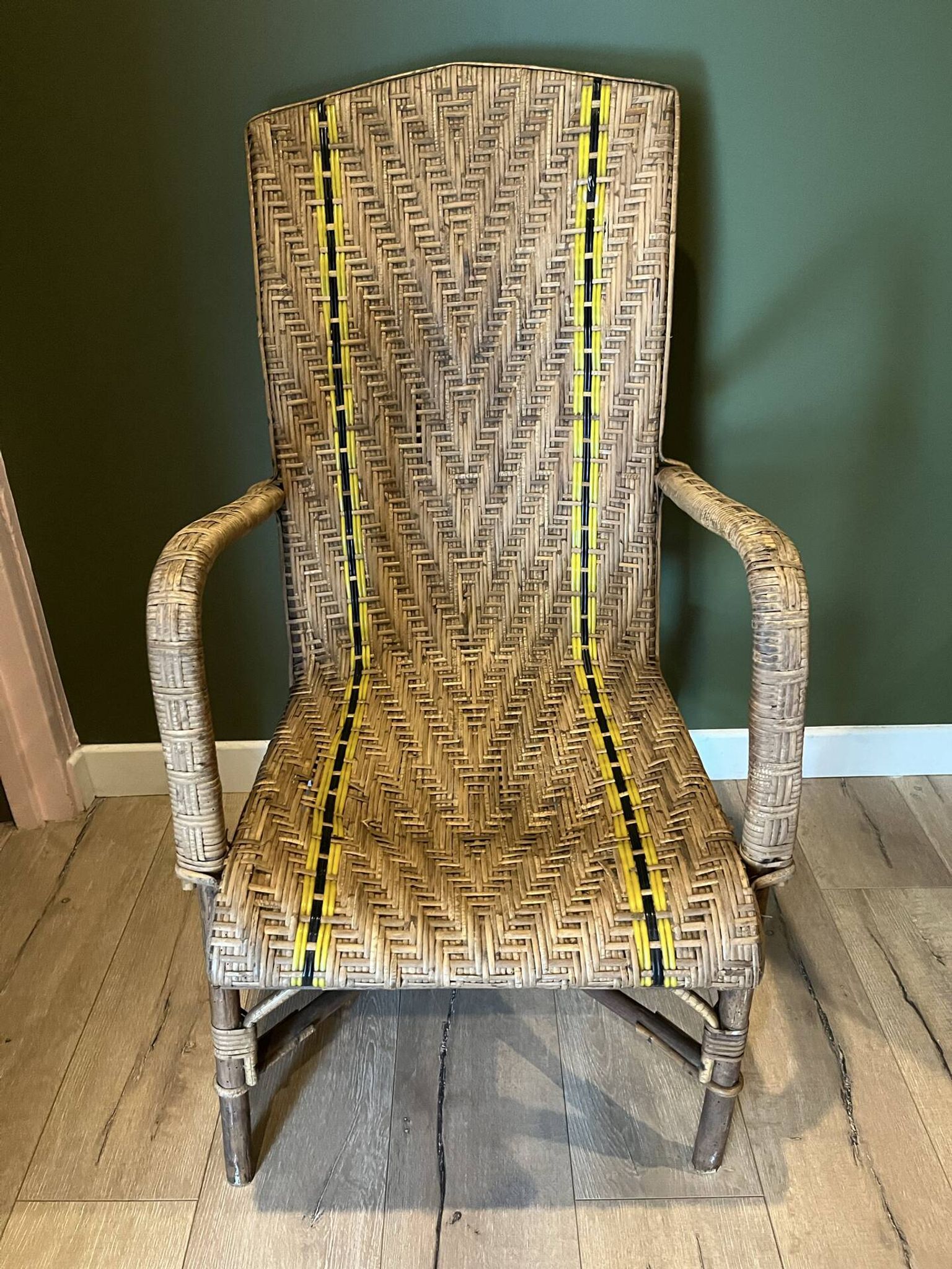 Early century wicker rattan armchair m