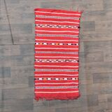 Red Moroccan kilim carpet