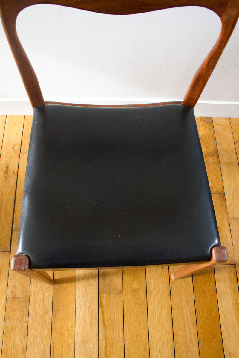 Teak and skai chair