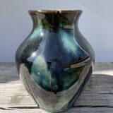 Signed ceramic flamed vase