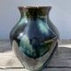 Signed ceramic flamed vase
