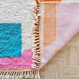 Handmade pure wool rug, size 100 x 200 cm