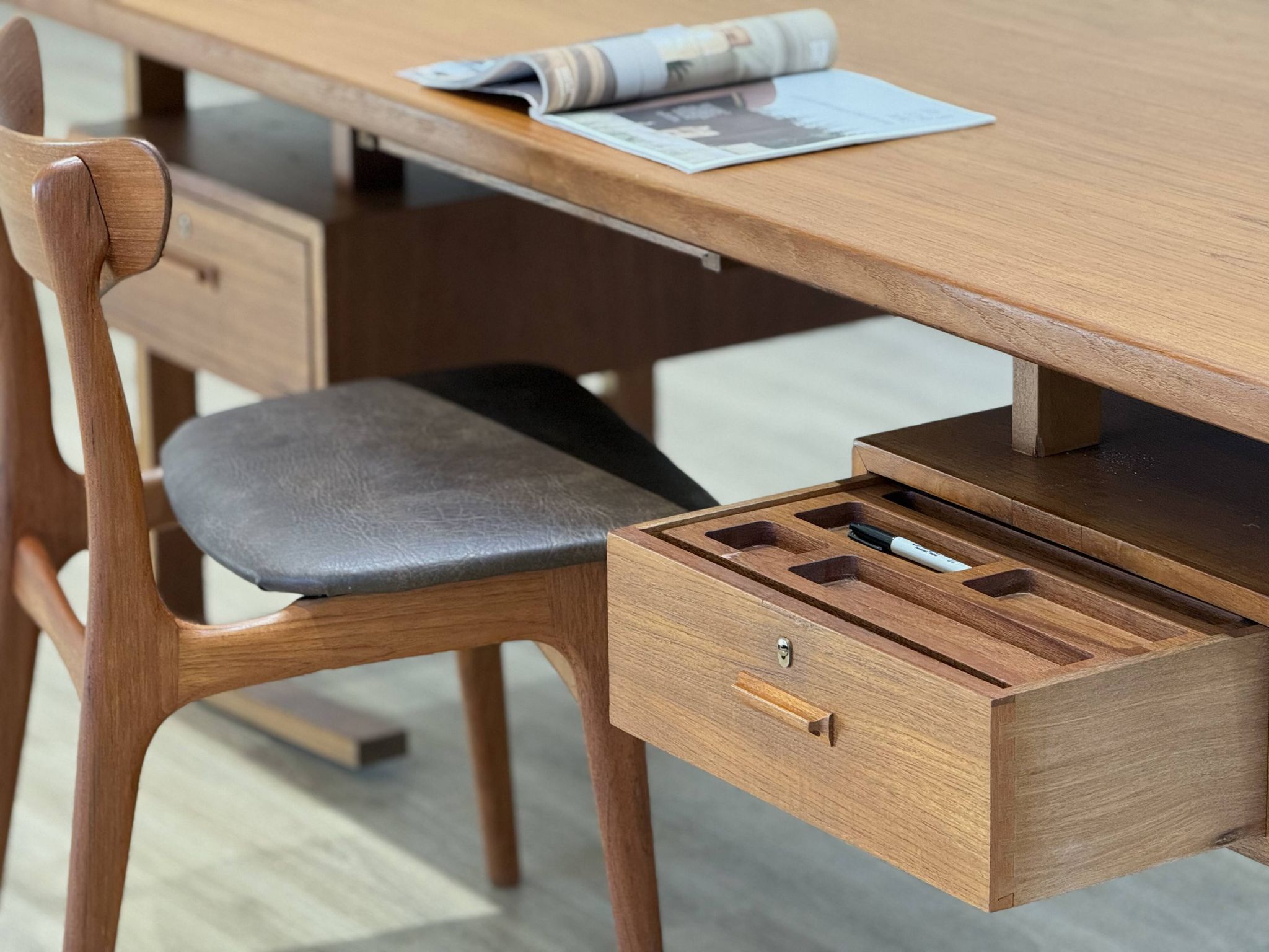 Jørgen Clausen for Brande Møbelfabrik – Large Danish Executive Desk, 1950s
