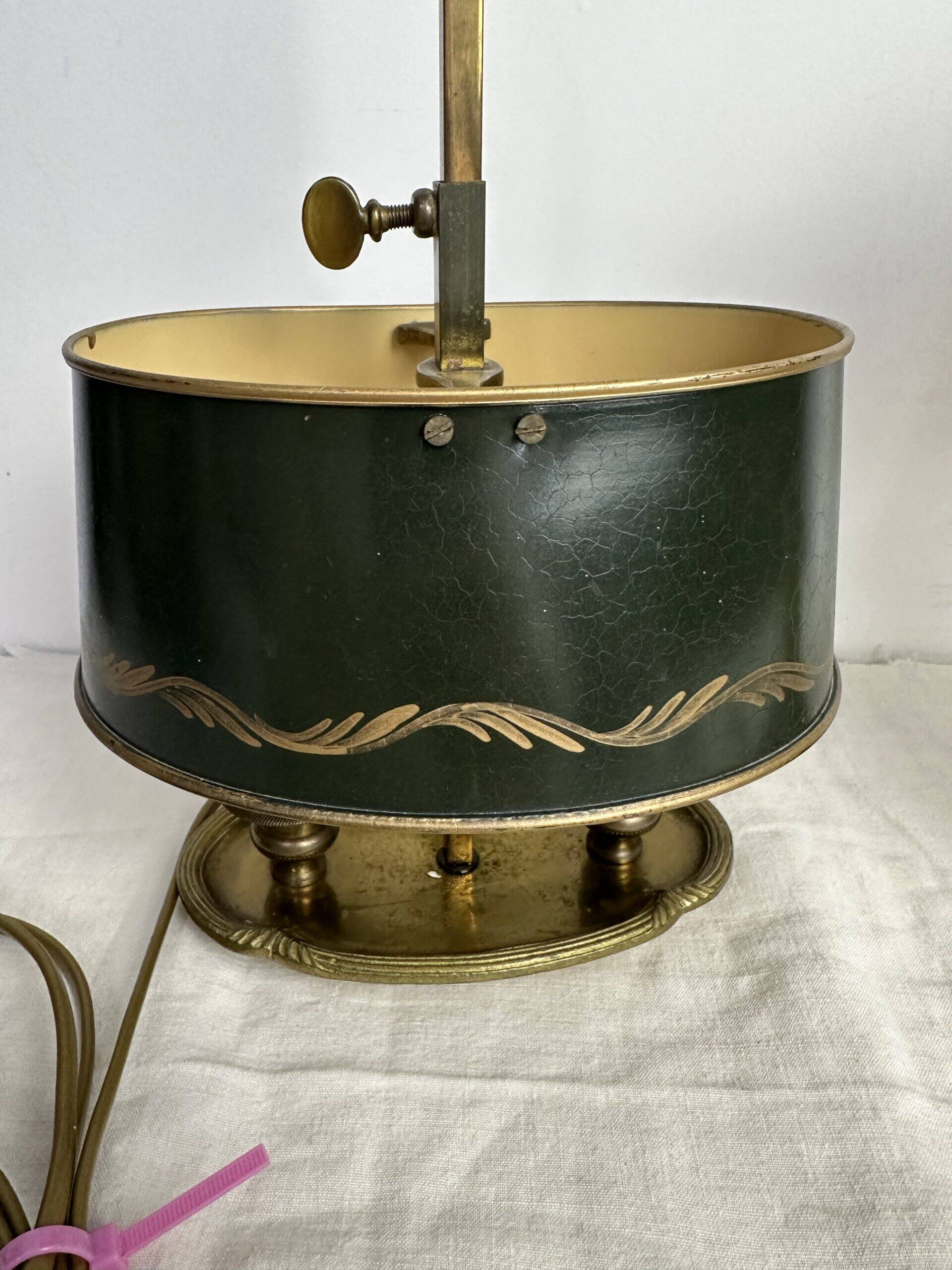 A pair of old brass bed warmers.