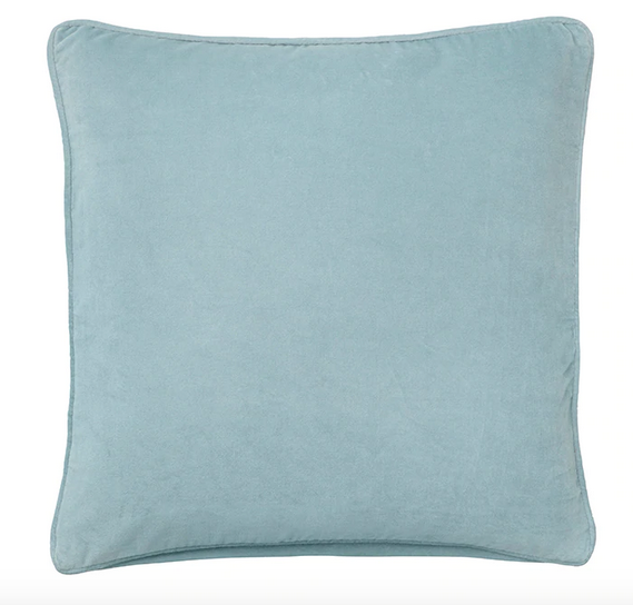 Velvet cushion 50x50cm light blue color