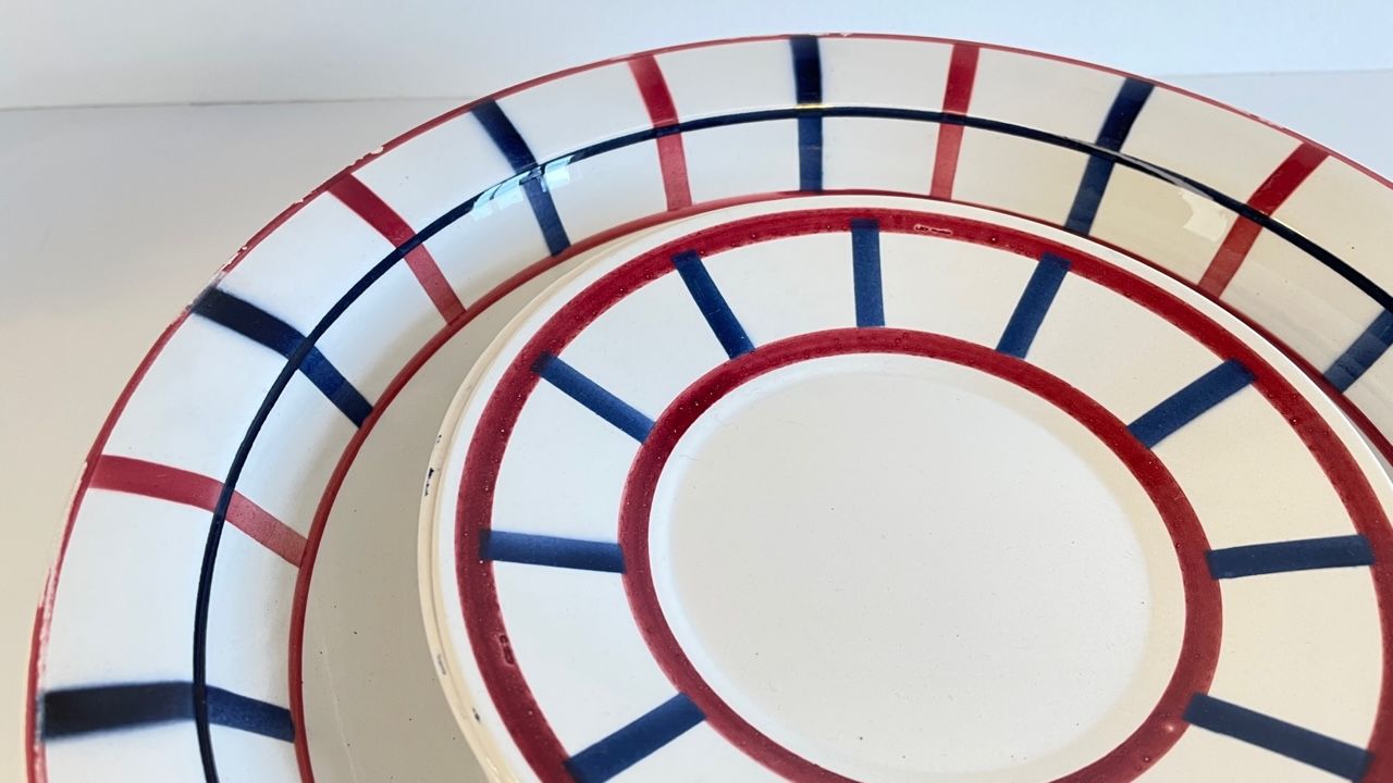 Set of 7 ceramic dishes hbcm béarn france