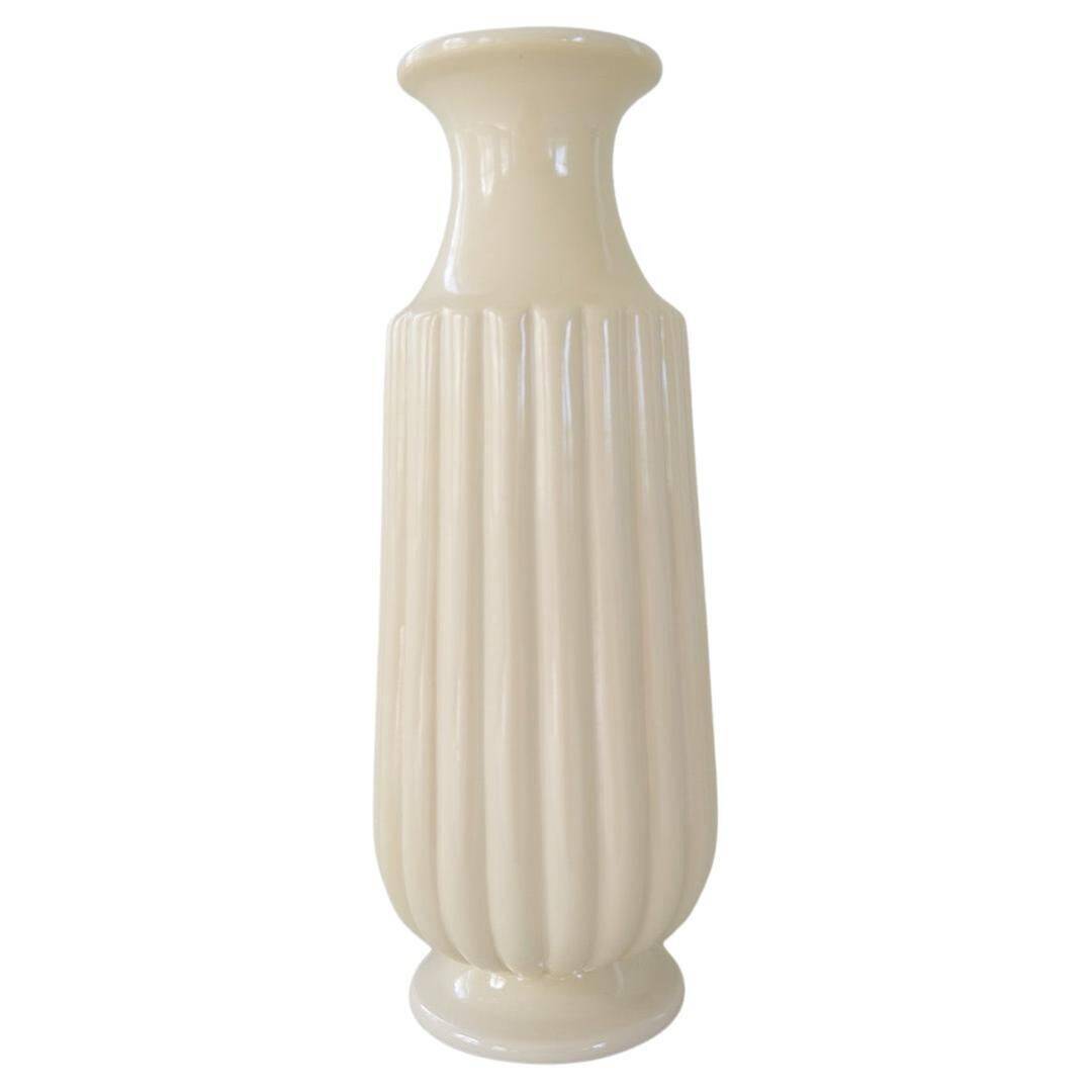 Vase Art Déco en Céramique sur Pied Bo Fajans Ewald Dahlskog, Suède, 1940s