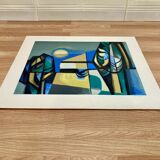 Lithograph signed "Albert Ferenz" Design 1950.