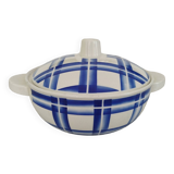 Vegetable Tureen Old Opaque Porcelain Badonviller Vintage Blue Tiles Decor