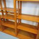 Large modular library of 6 parts with 30 vintage wooden shelves.