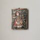 Antique wood painting old craft panel