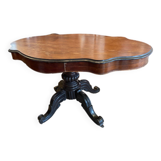 napoleon iii violin table mahogany top with drawers legs with castors