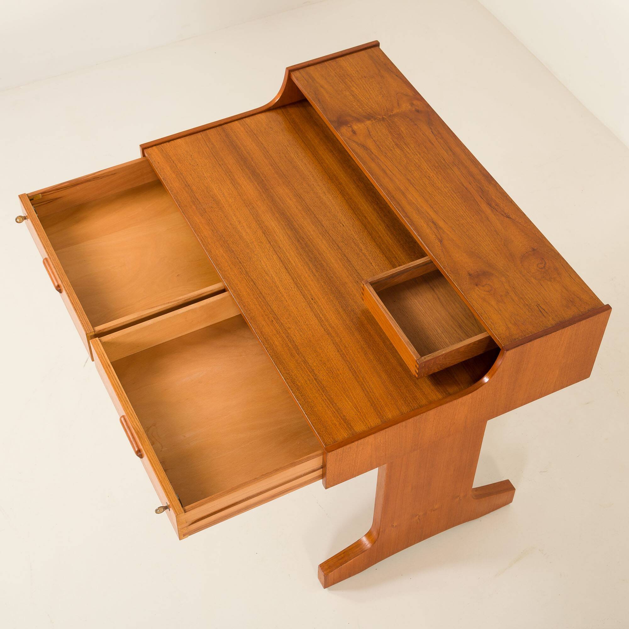 Italian mid century modern teak desk by IMB, 1960s
