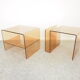 Pair of vintage smoked lucite perspex side tables
