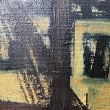 Oil on canvas - “The deck of the trawler returning from fishing” by Lucien Staquet (1911-1989)