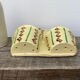 Wall-mounted planter or cutlery drainer in yellow vintage ceramic