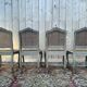 Suite de 4 chaises cannées de style Louis XV rechampi