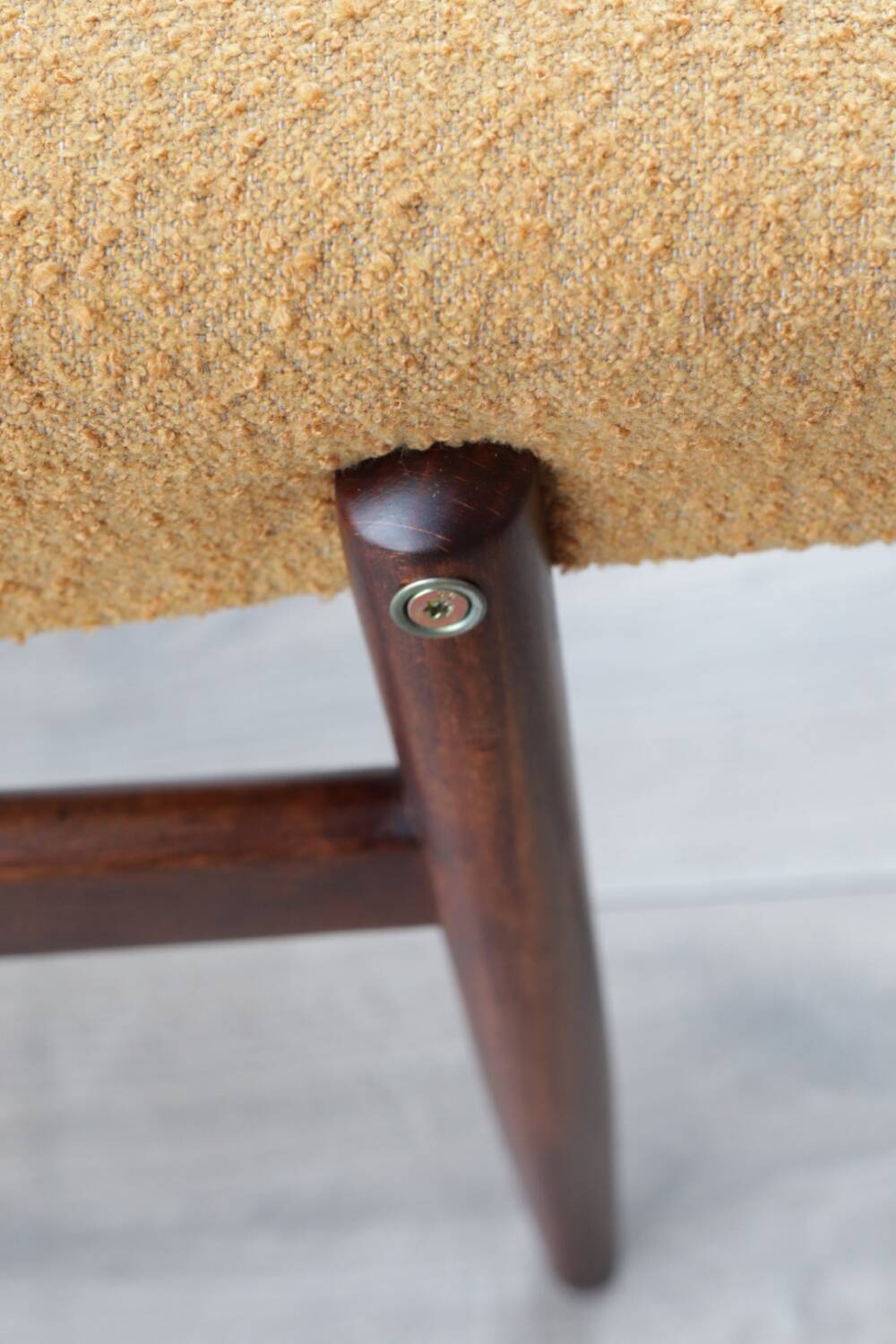 Vintage chair yellow mustard curly 1970