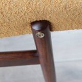 Vintage chair yellow mustard curly 1970