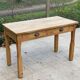 Renovated Parisian desk in raw solid wood with 2 drawers