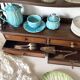 Shelf, old desk extension with drawers