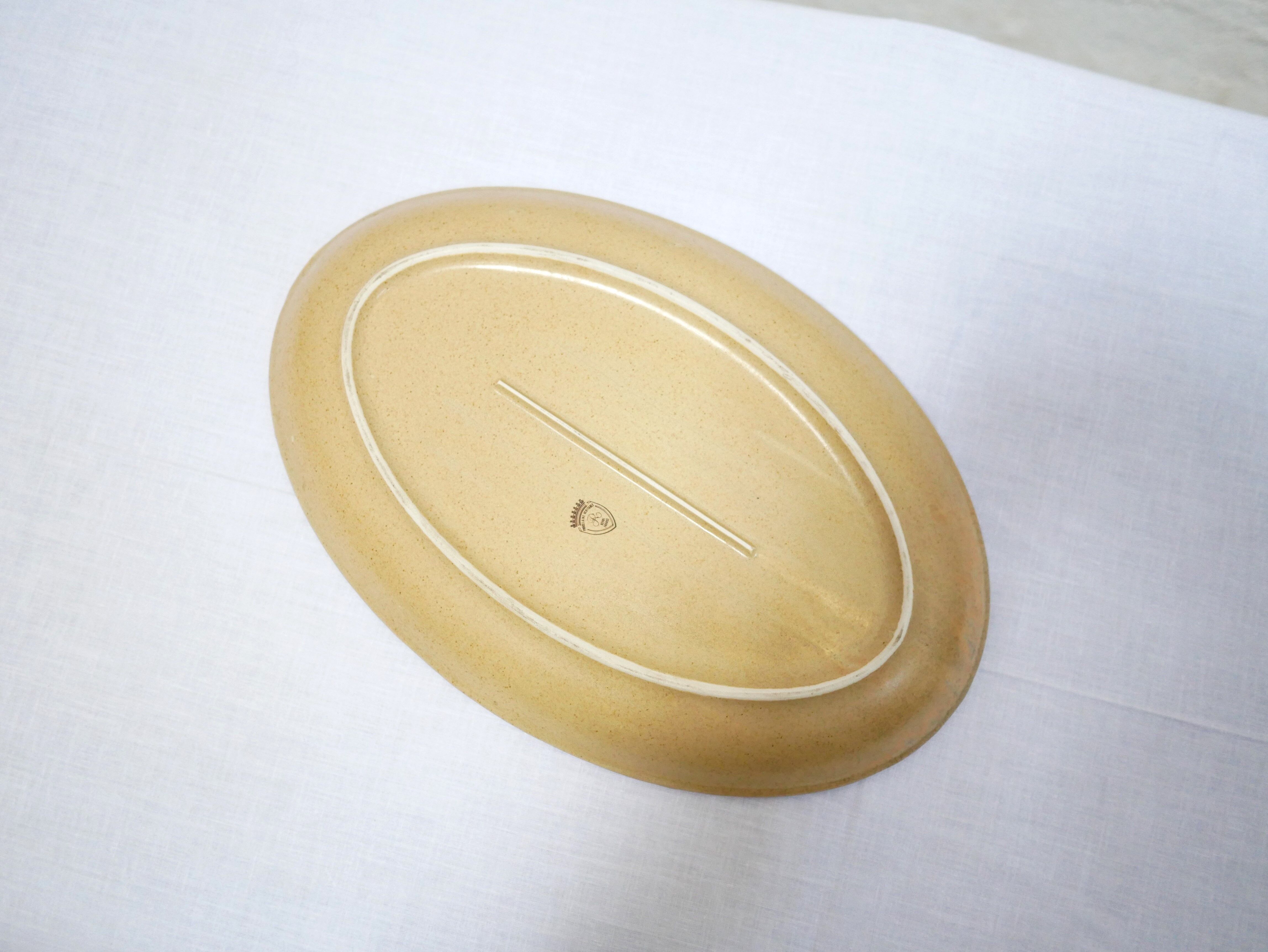 Vintage oval porcelain dish by Maison Revol, France