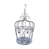 Cage à oiseaux décorative avec des coeurs en fer