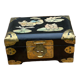 Vintage jewelry box China lacquered wood brass mother-of-pearl