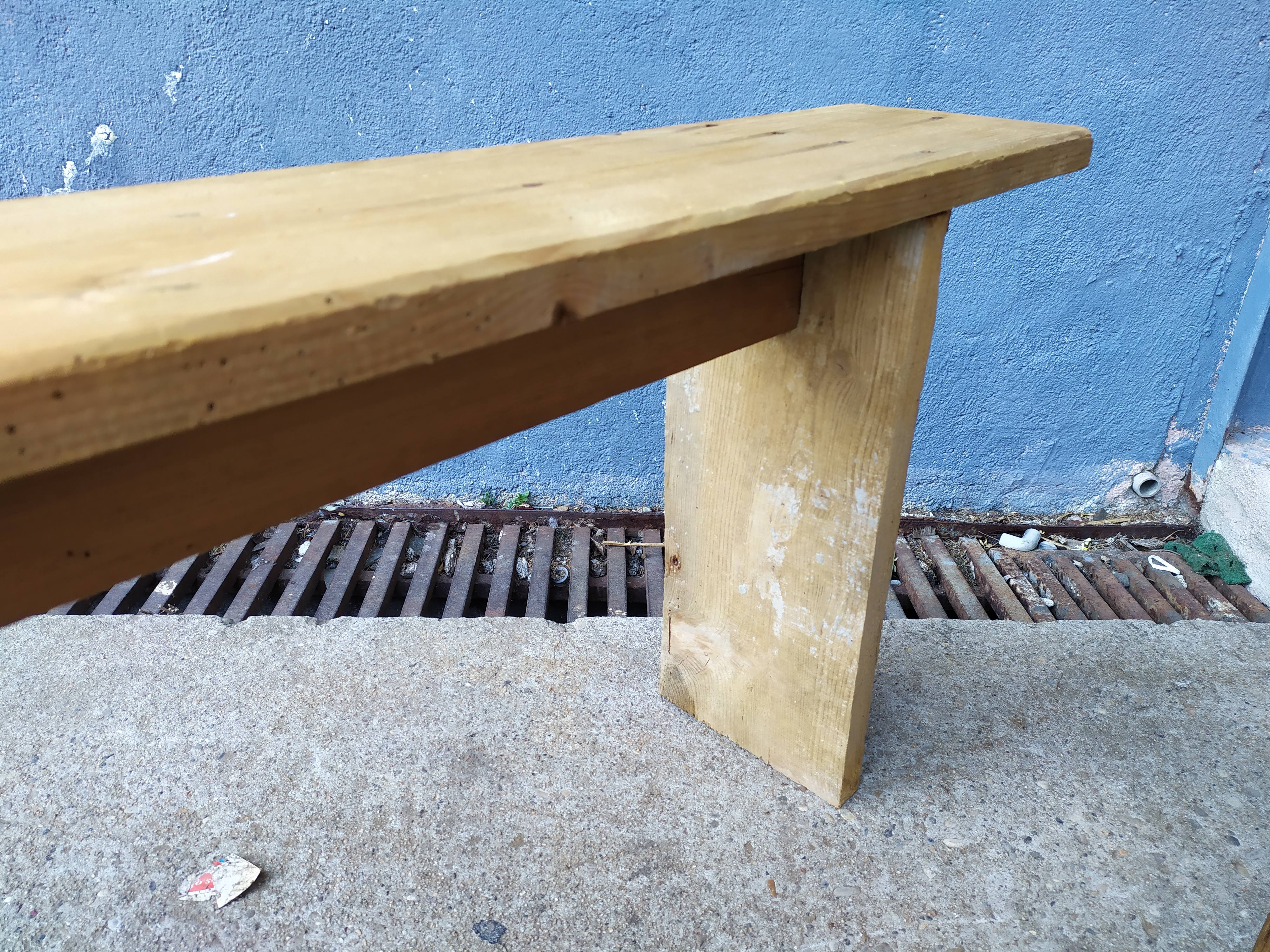 Pair of solid wooden farm benches