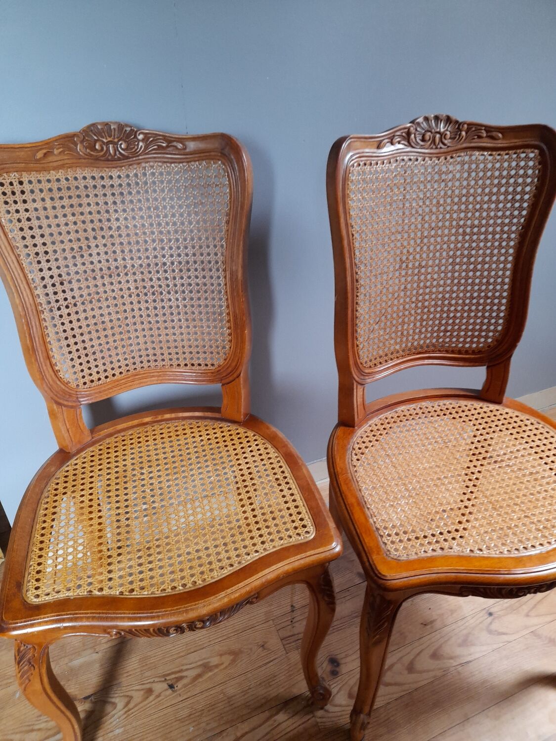 4 chairs channes Louis XV style 50s