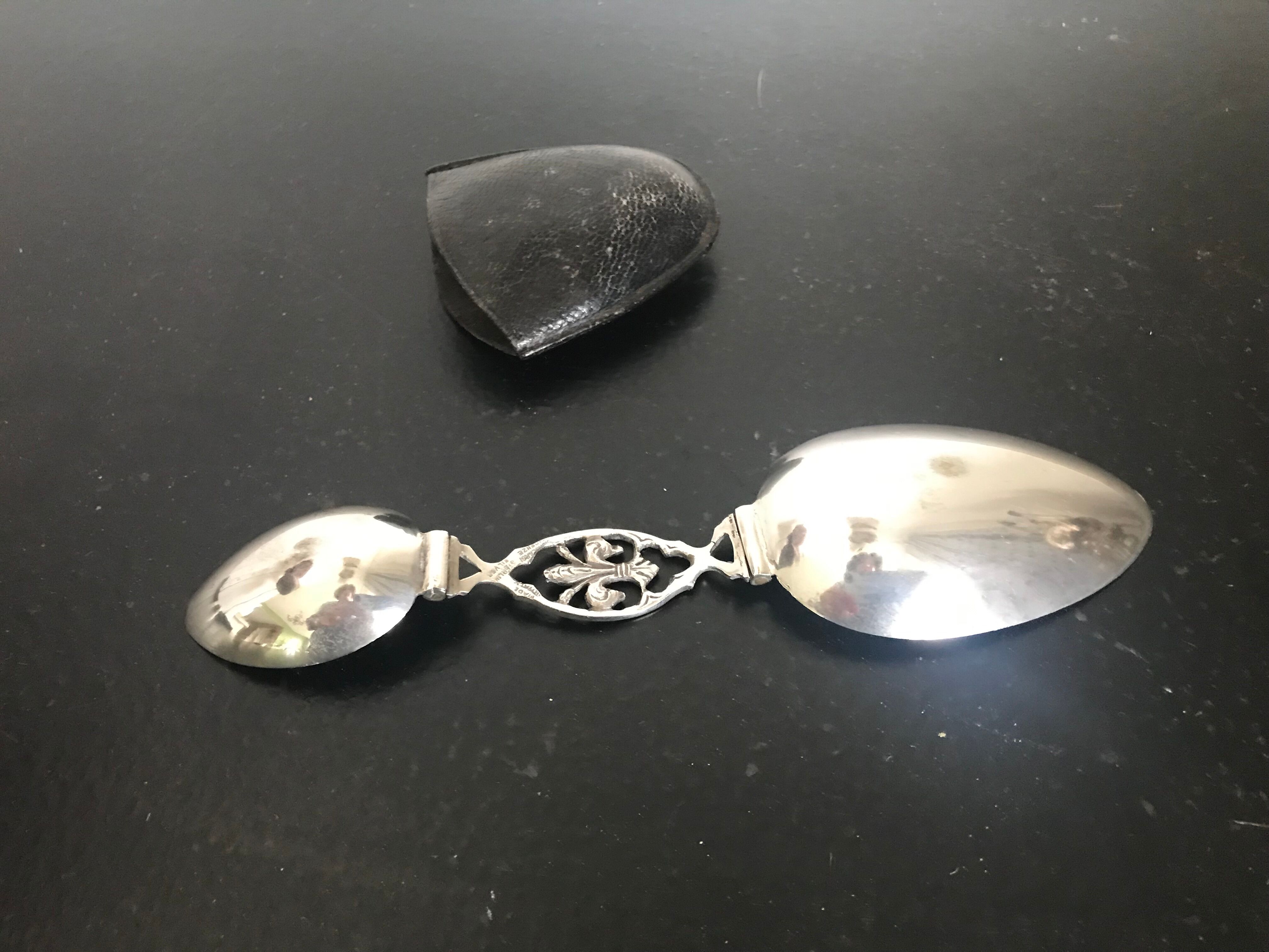 Double Travel Spoon Silver Metal