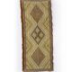 Scandinavian vintage hand knotted rya rug. A small one: 104 x 43 cm (41 x 1