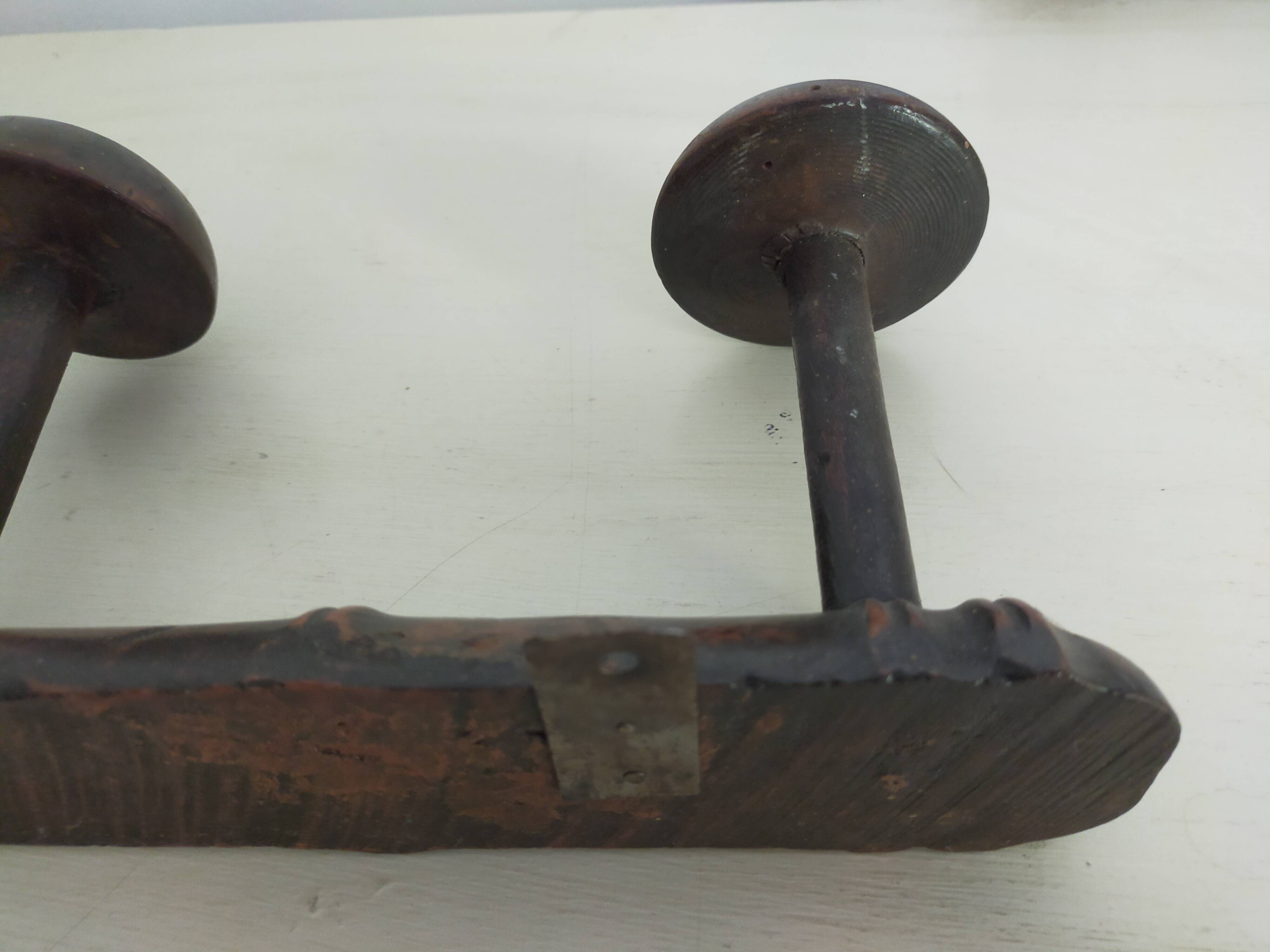 Patère murale vintage  bois décor bambou