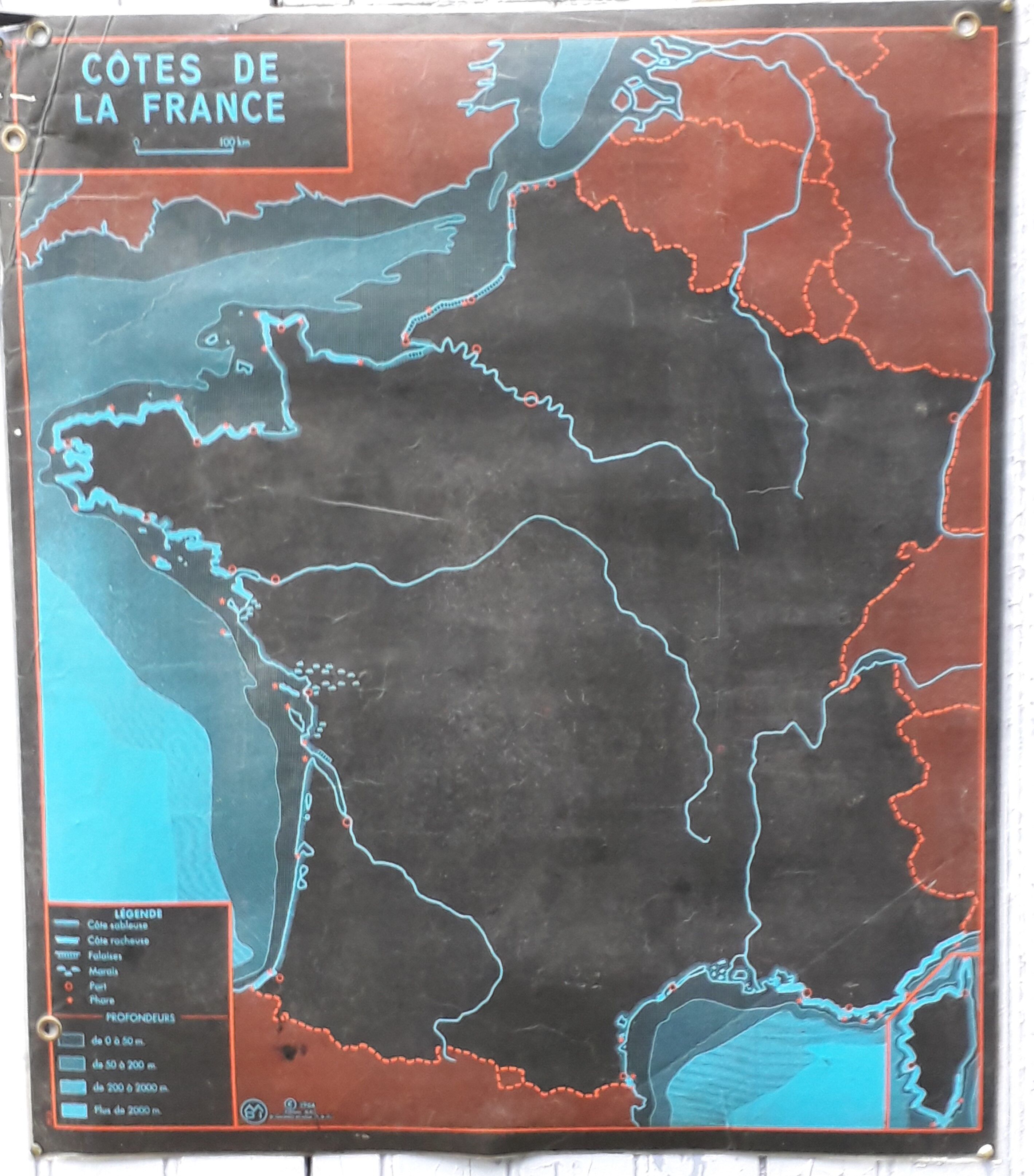school poster mdi 1964 the seine and its tributaries /coast of France