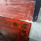 Vintage red lacquer sideboard, China